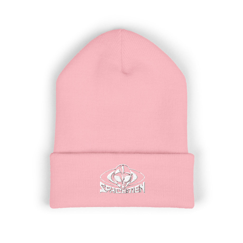 Spacemen Embroidered Knit Beanie - Pink