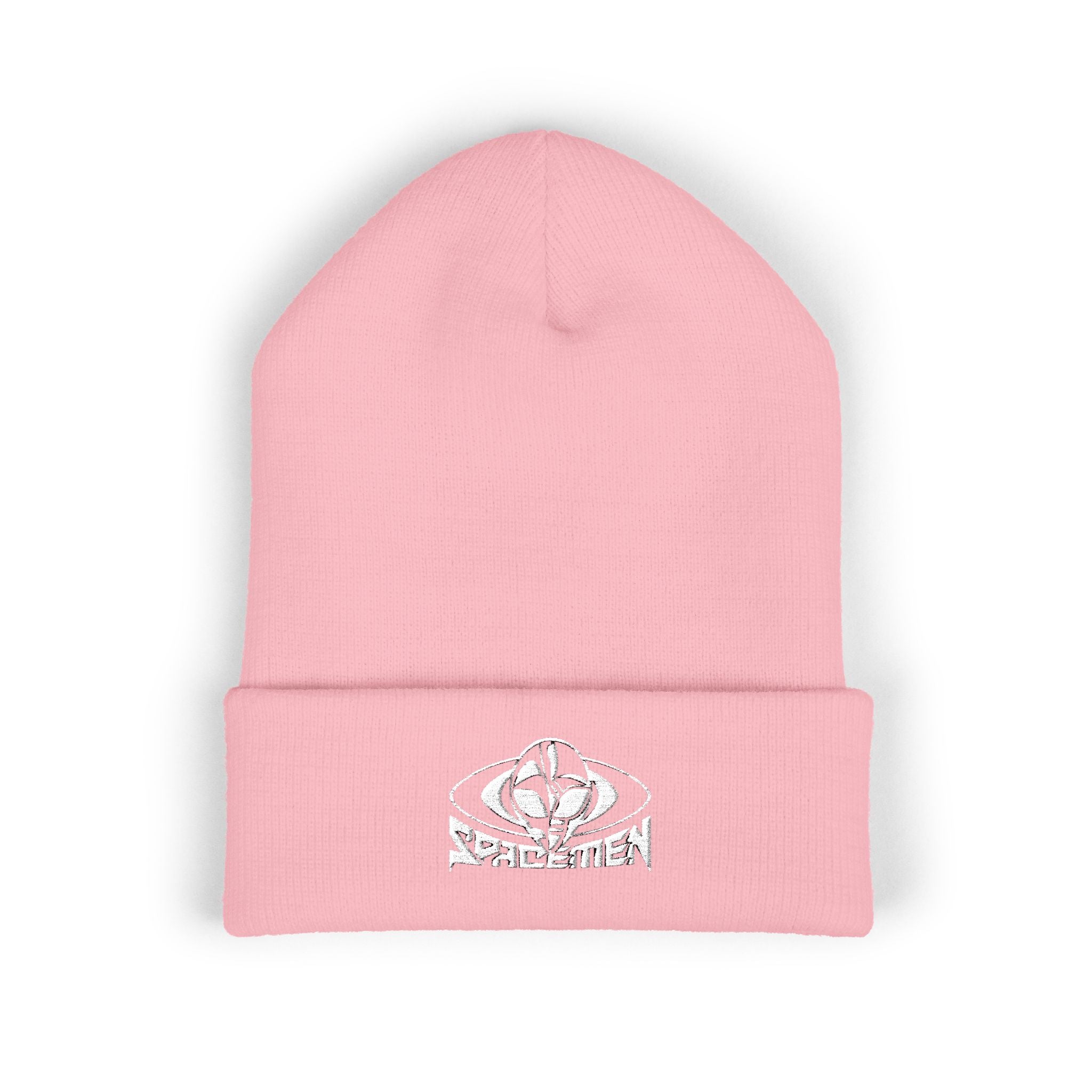 Spacemen Embroidered Knit Beanie - Pink