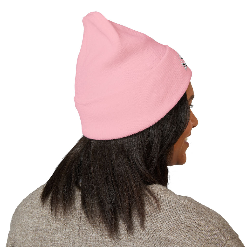 Spacemen Embroidered Knit Beanie - Pink