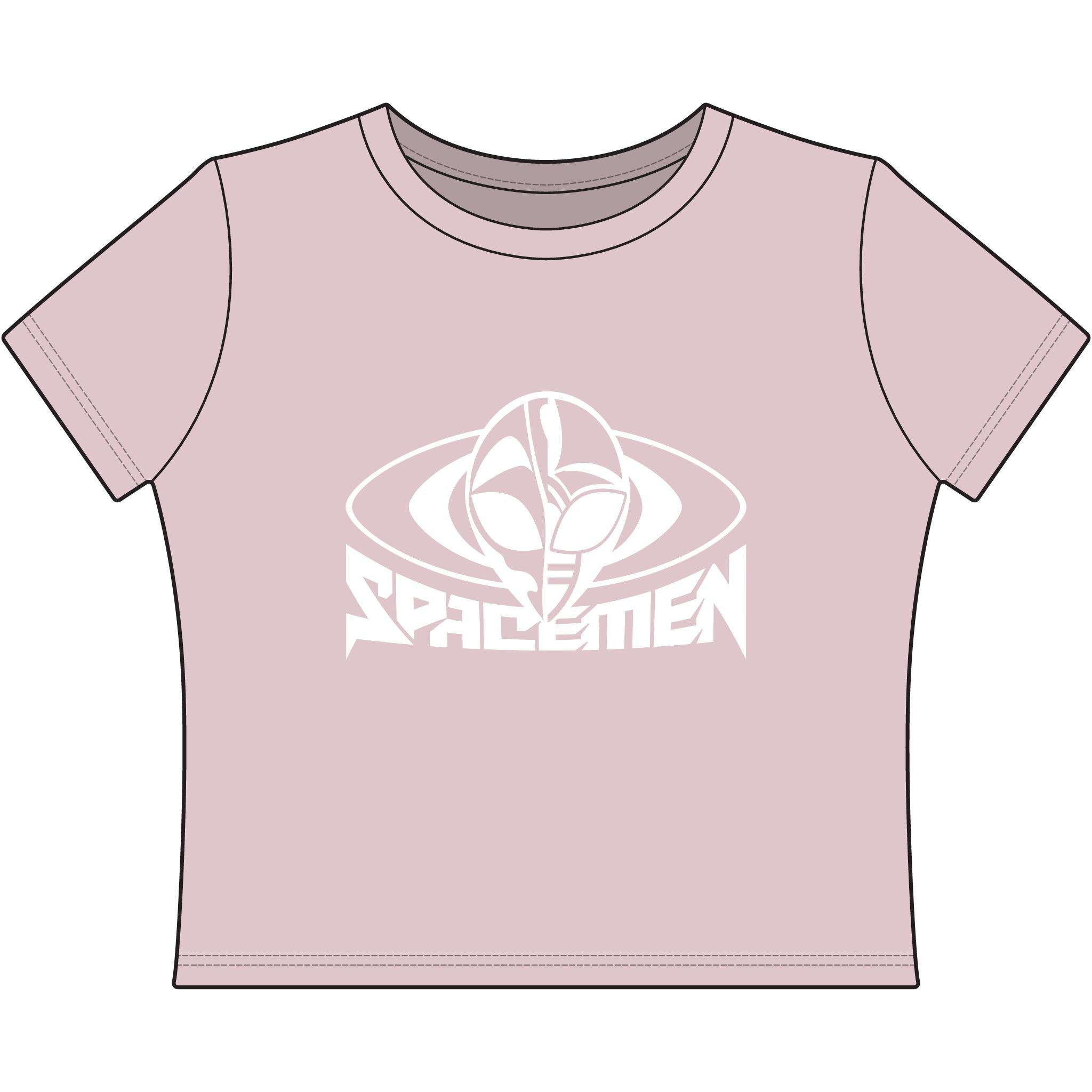Cropped Baby Spacemen Logo Tee - Pink