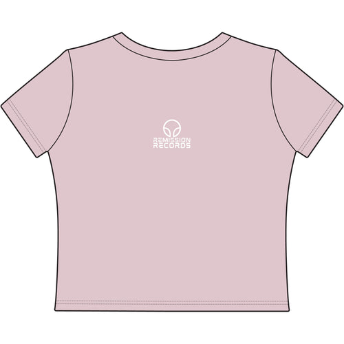 Cropped Baby Spacemen Logo Tee - Pink