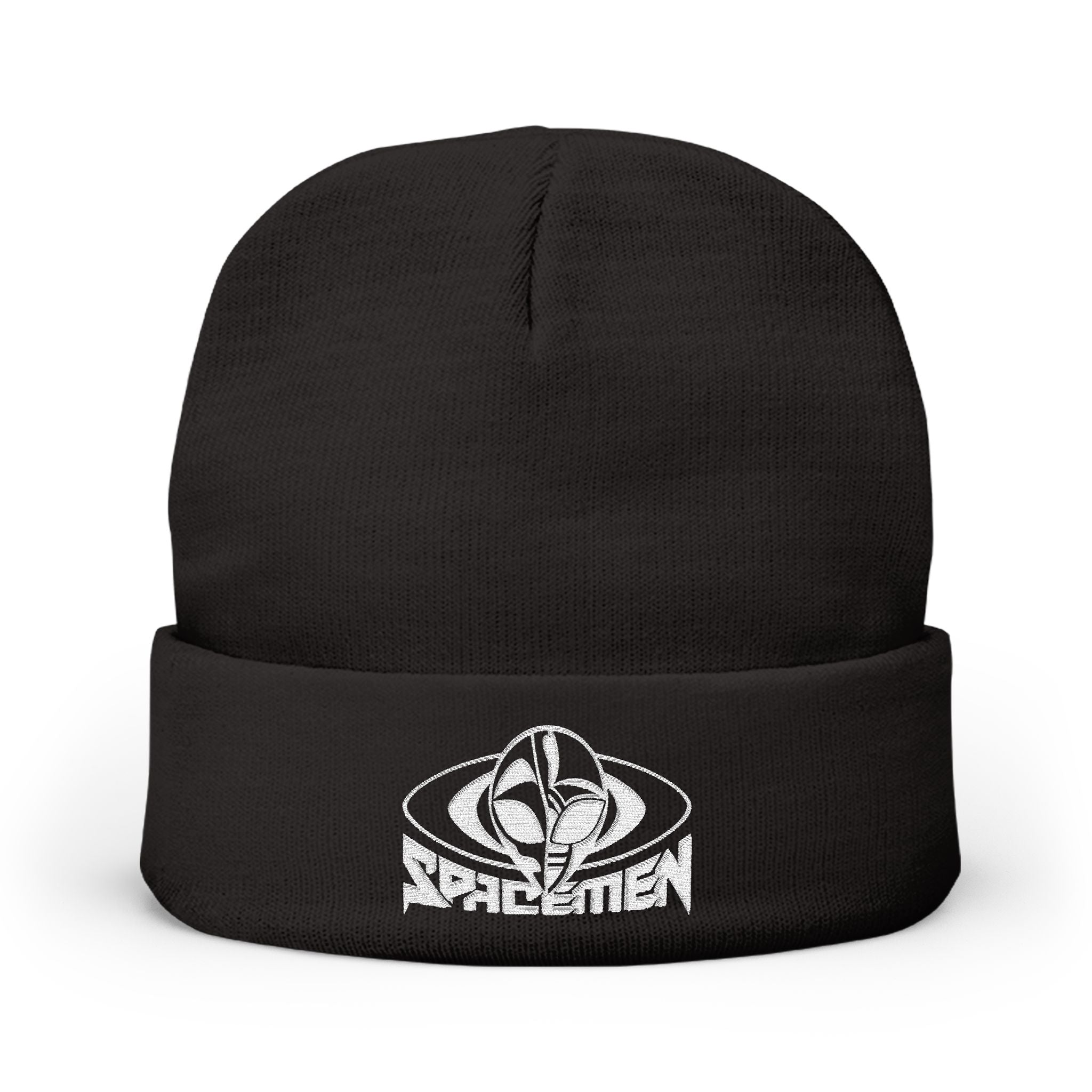 Spacemen Embroidered Knit Beanie - Black